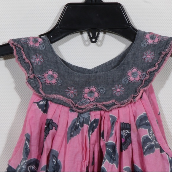 Cutey Couture Pink & Grey Sleeveless Dress with Split Overskirt Size 4/5 Years - Picture 2 of 3